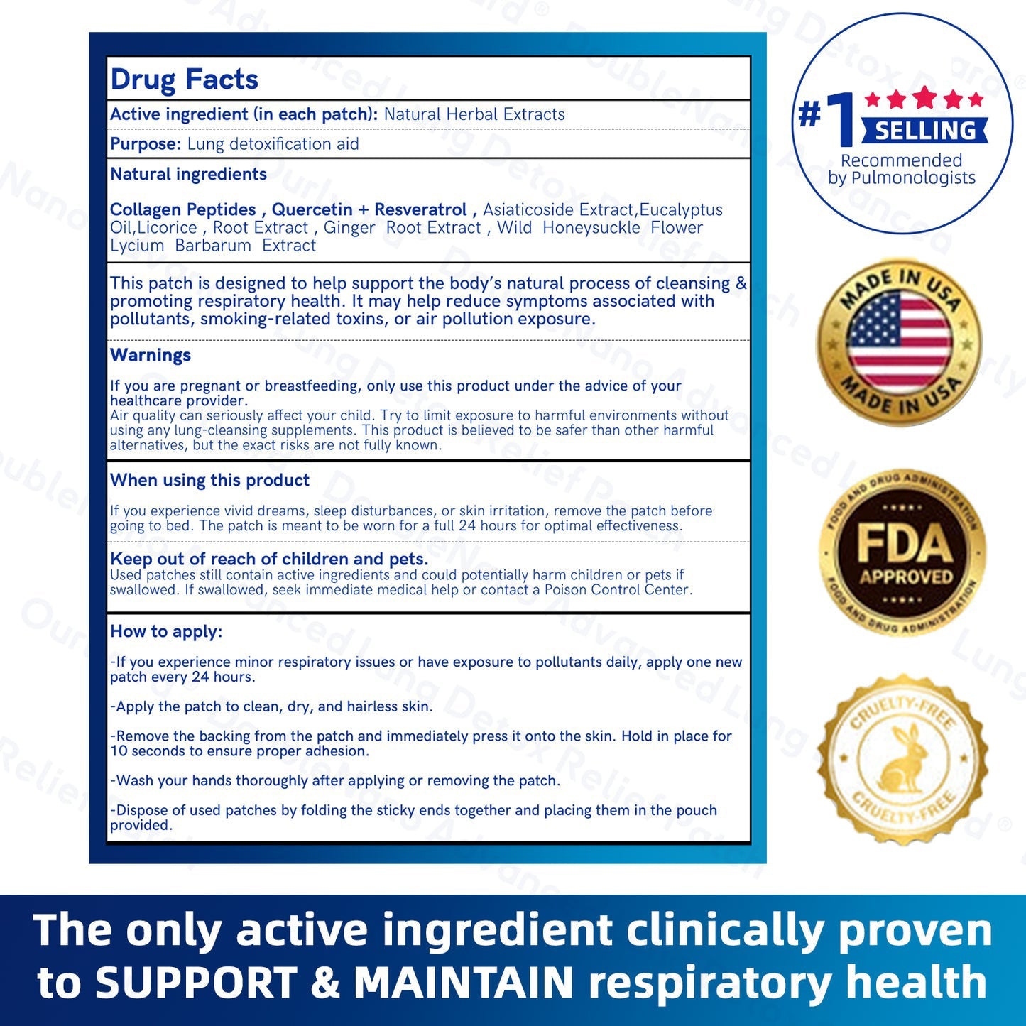 🏅FDA Approved|USA DoubleNano COPD Relief Patch (💝 Cough, wheezing, shortness of breath, sputum, stuffy nose, bronchitis, bronchitis, allergy symptoms, lung discomfort)